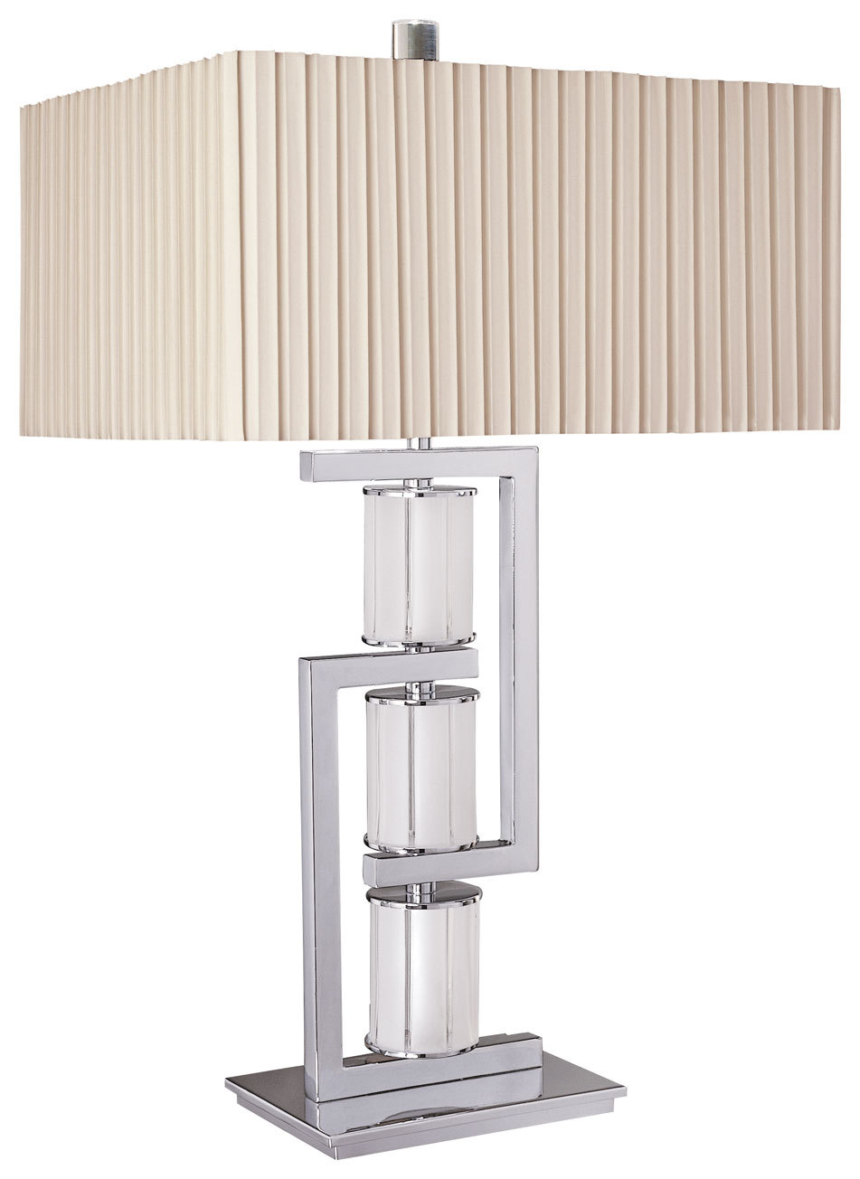 1 Light Table Lamp in Chrome Finish w/ Frosted Glass