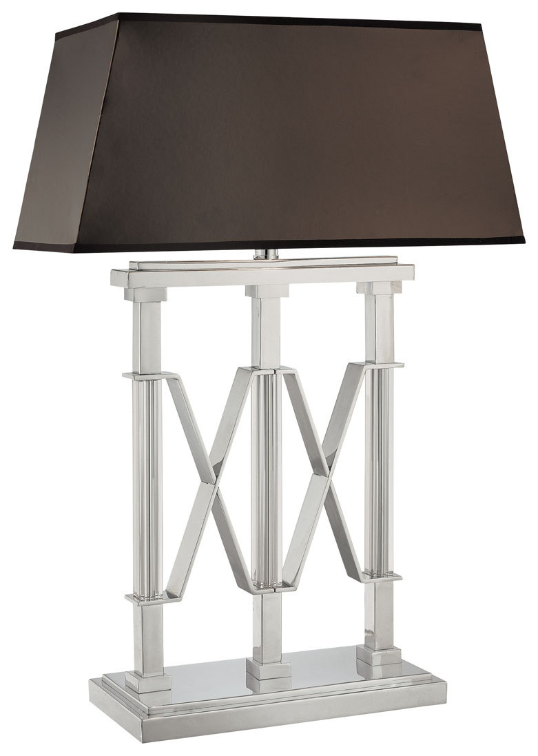 2 Light Table Lamp in Chrome Finish w/Eidolon Krystal Glass