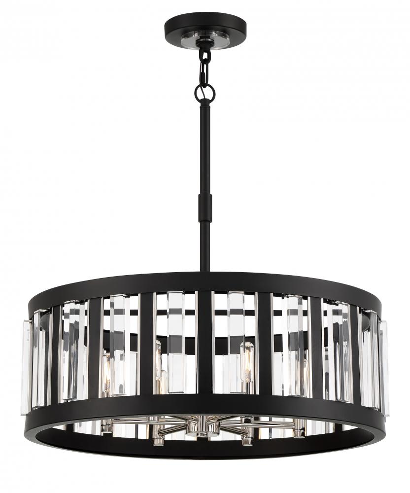 6 LIGHTS PENDANT FIXTURE IN METAL