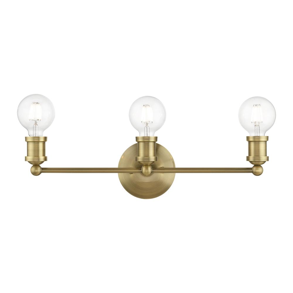 3 Light Antique Brass ADA Vanity Sconce