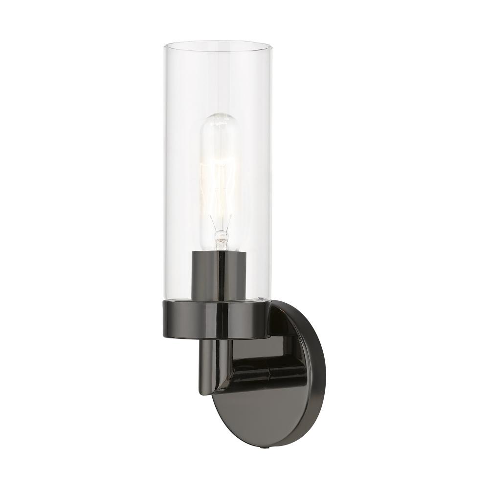 1 Light Black Chrome ADA Single Sconce