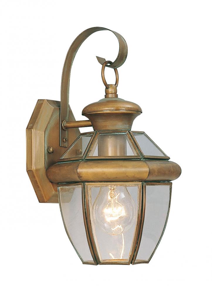 One Light Vintage Brass Wall Lantern