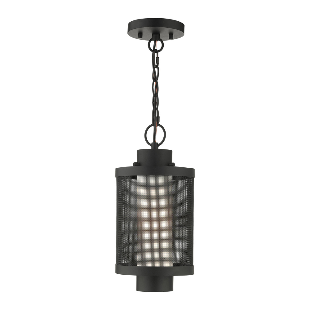 1 Lt Textured Black Pendant