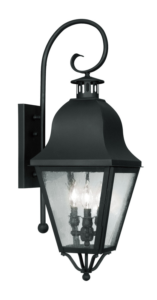 3 Light Black Outdoor Wall Lantern