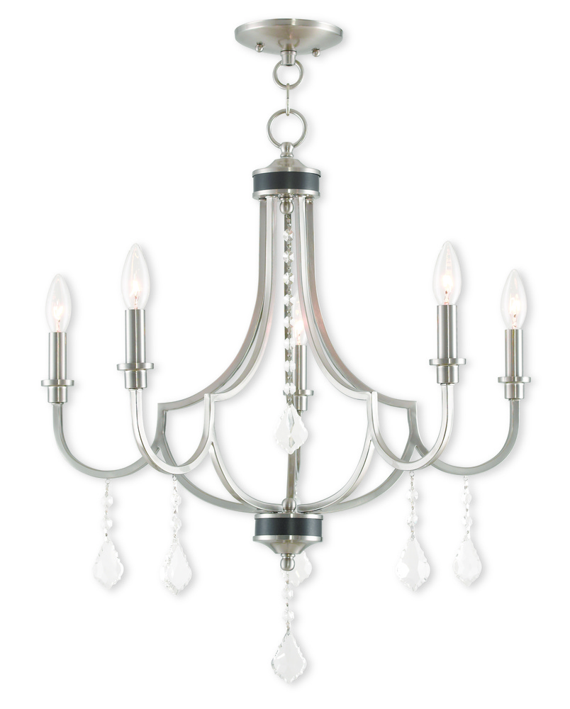 5 Light Brushed Nickel Chandelier