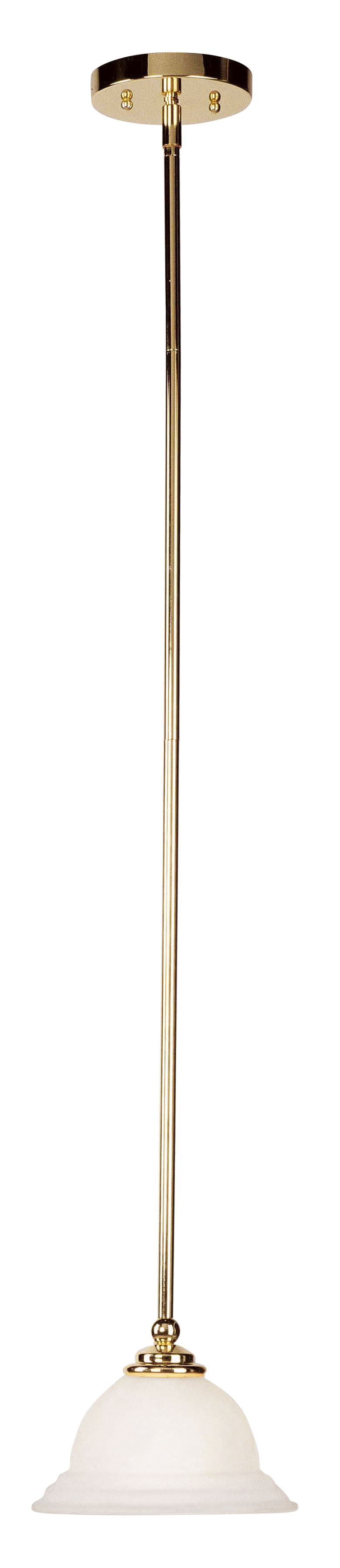 1 Light Polished Brass Mini Pendant