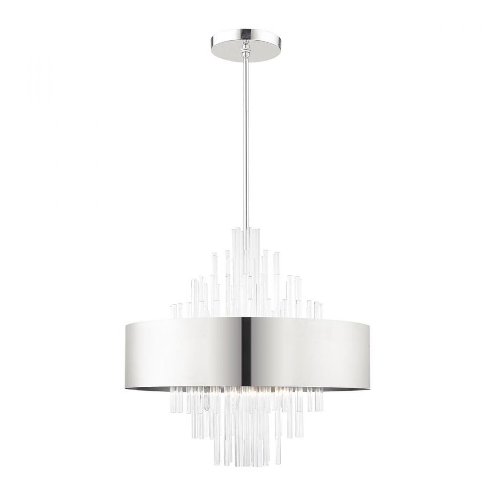 10 Lt Polished Nickel Pendant Chandelier