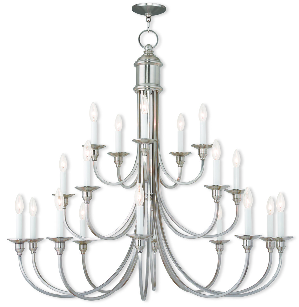 20 Light Brushed Nickel Foyer Chandelier