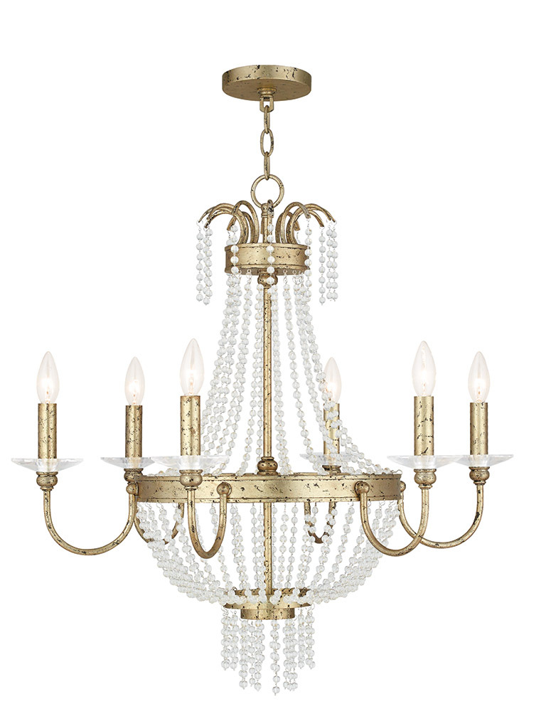 6 Light Winter Gold Chandelier