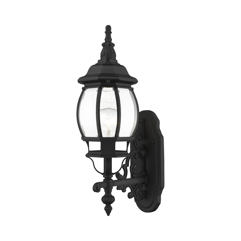 1 Lt Textured Black Outdoor Wall Lantern