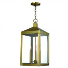 Livex Lighting 20587-01 - 3 Lt AB Outdoor Pendant Lantern