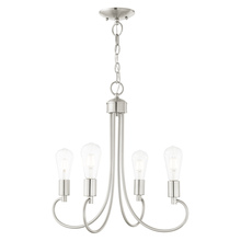 Livex Lighting 42924-91 - 4 Lt Brushed Nickel Chandelier