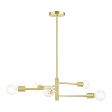 Livex Lighting 45865-12 - 5 Lt Satin Brass  Chandelier