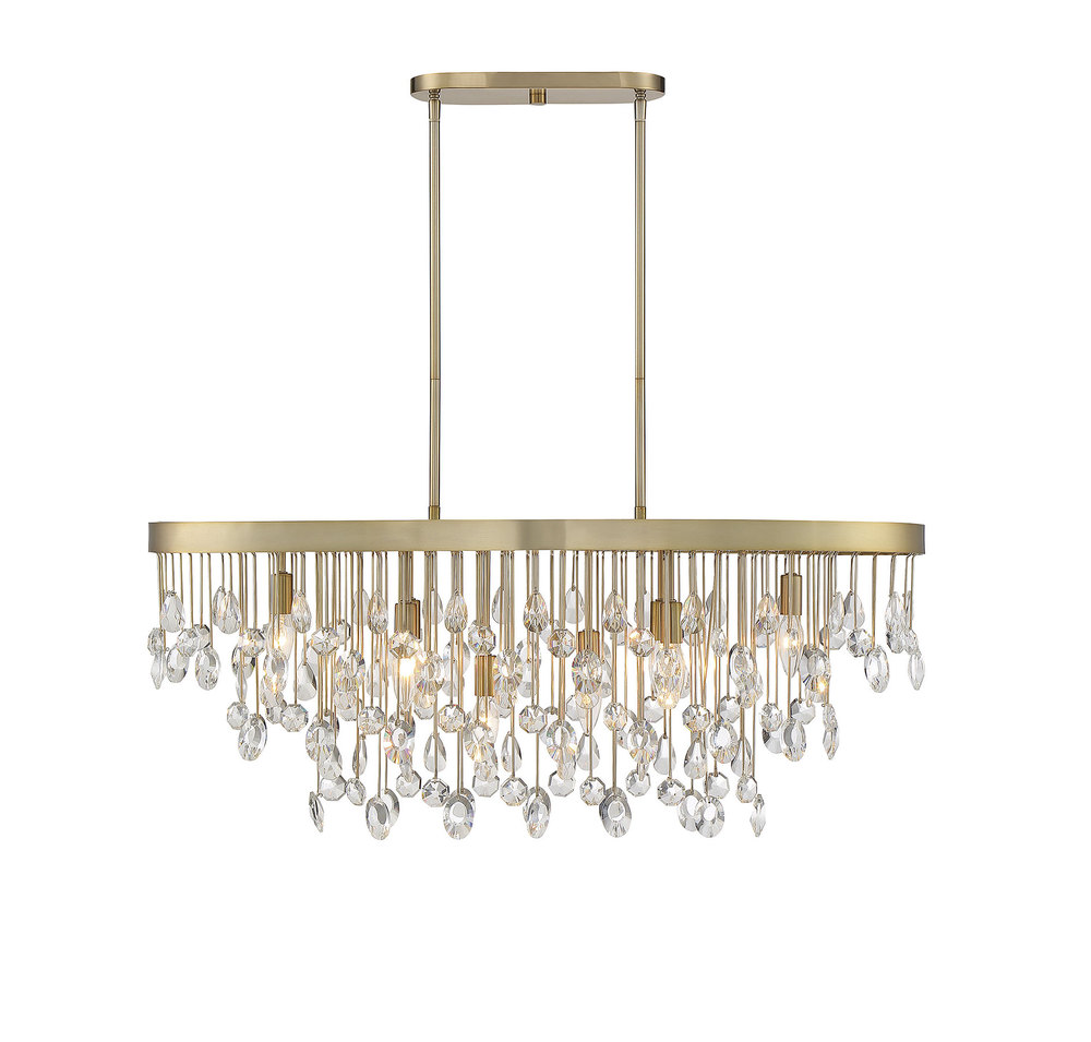 Livorno 8-Light Oval Chandelier in Noble Brass