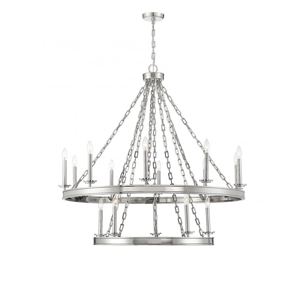 Seville 15-Light Chandelier in 
Polished Nickel