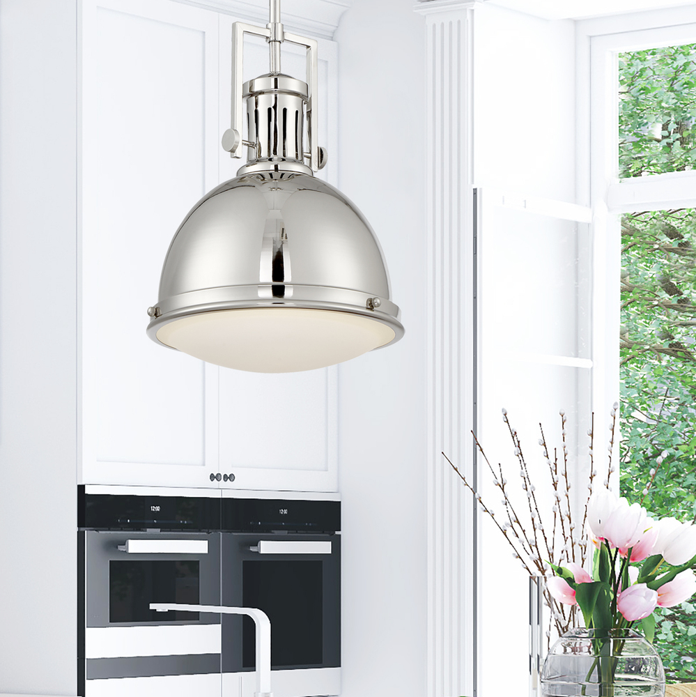 Chival 1-Light Pendant in Polished Nickel