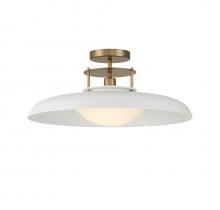 Savoy House 6-1685-1-142 - Gavin 1-Light Ceiling Light in White with Warm Brass Accents