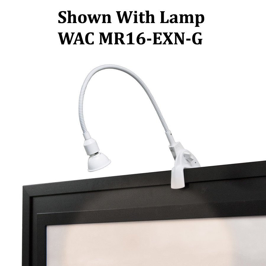 Adjustable Arm 214 Display Light with Clamp and Plug-in Cord in White