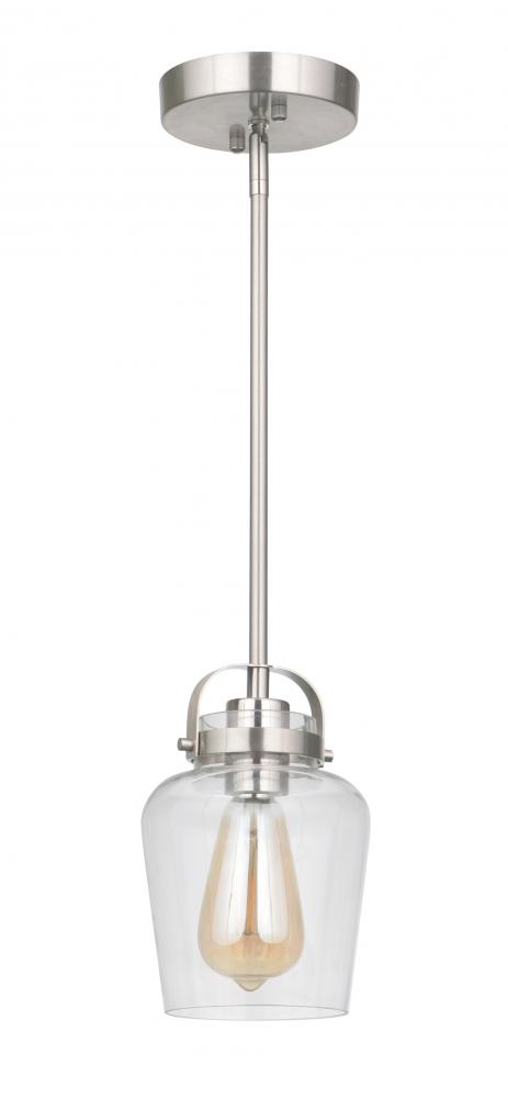 Trystan 1 Light Mini Pendant in Brushed Polished Nickel