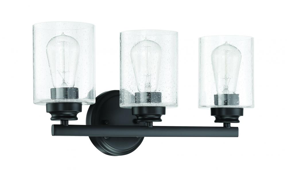 Bolden 3 Light Vanity in Flat Black