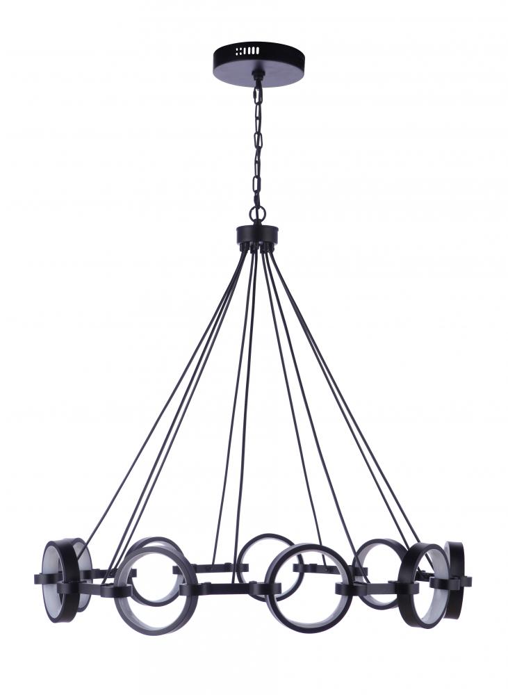 Context 9 Light LED Chandelier in Flat Black