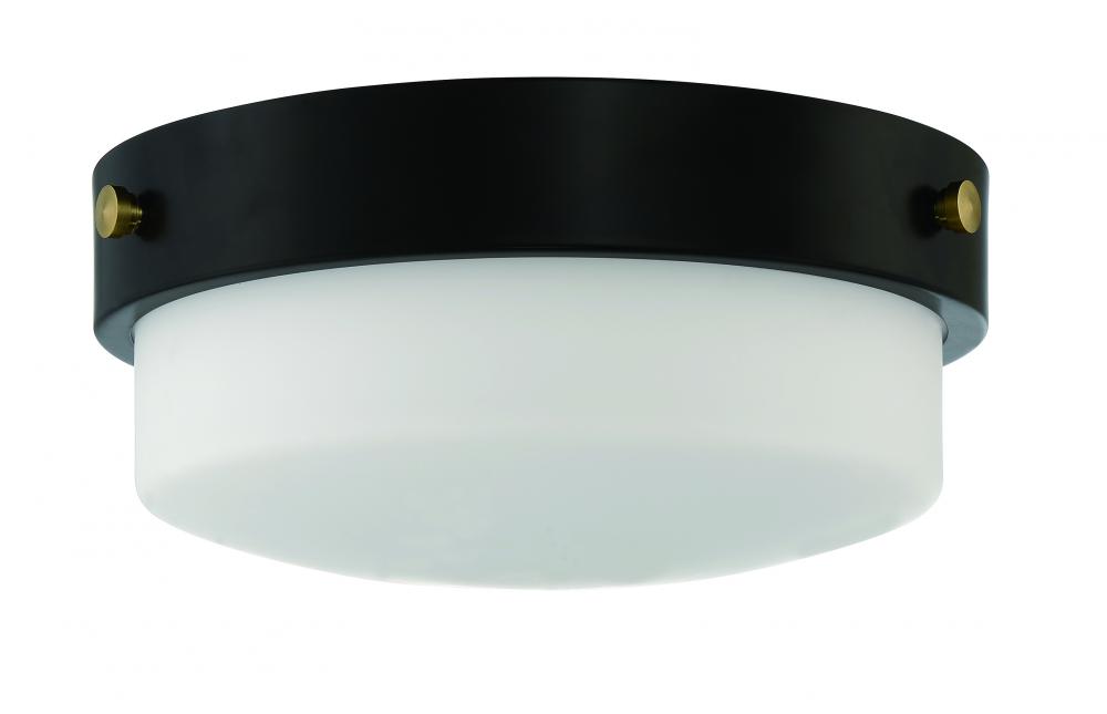 Oak Street 2 Light 12" Flushmount in Flat Black