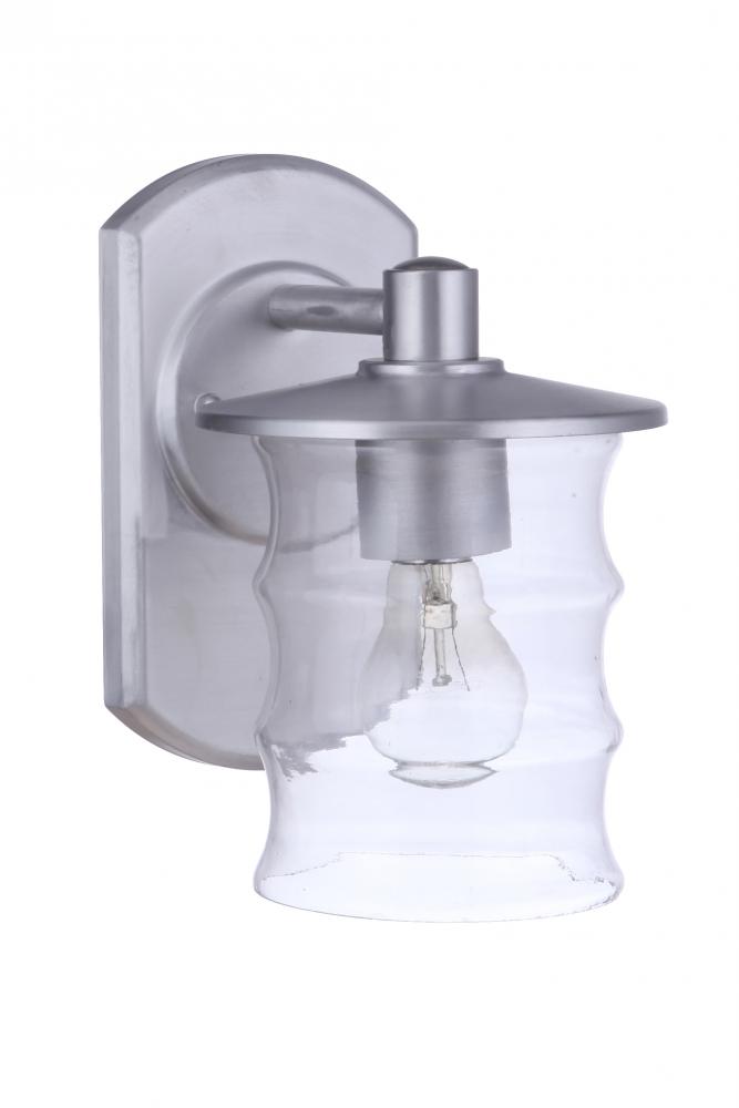 Canon 1 Light Medium Outdoor Wall Lantern in Satin Aluminum