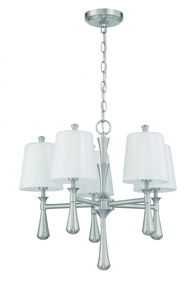 Palmer 5 Light Mini Chandelier in Brushed Polished Nickel