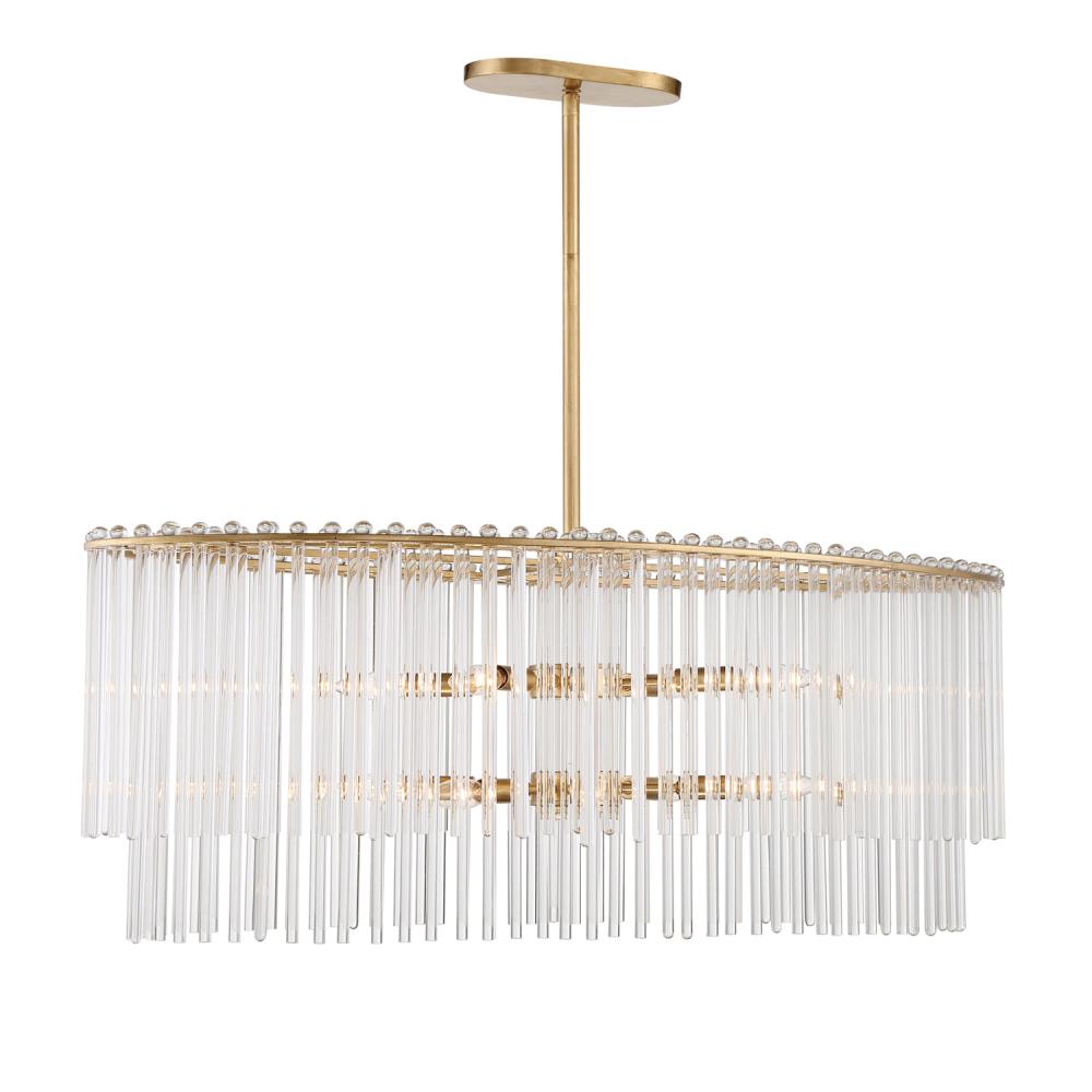 Bleecker 8 Light Antique Gold Chandelier