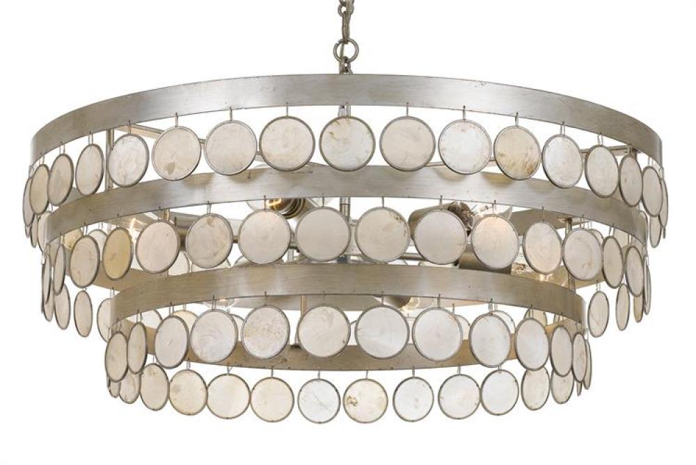 Coco 6 Light Antique Silver Chandelier