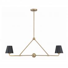 Crystorama XAV-B9302-VG - Xavier 2 Light Vibrant Gold Linear Chandelier