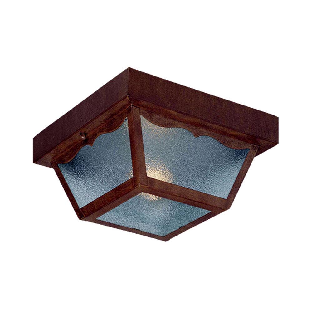 Builder's Choice Collection Ceiling-Mount 1-Light Outdoor Burled Walnut Light Fixture