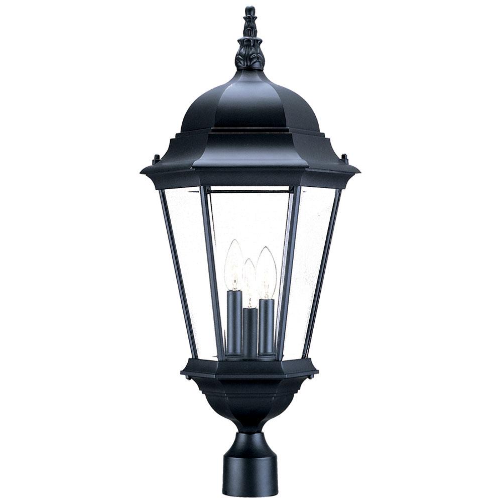 Richmond Collection Post-Mount 3-Light Outdoor Matte Black Light Fixture