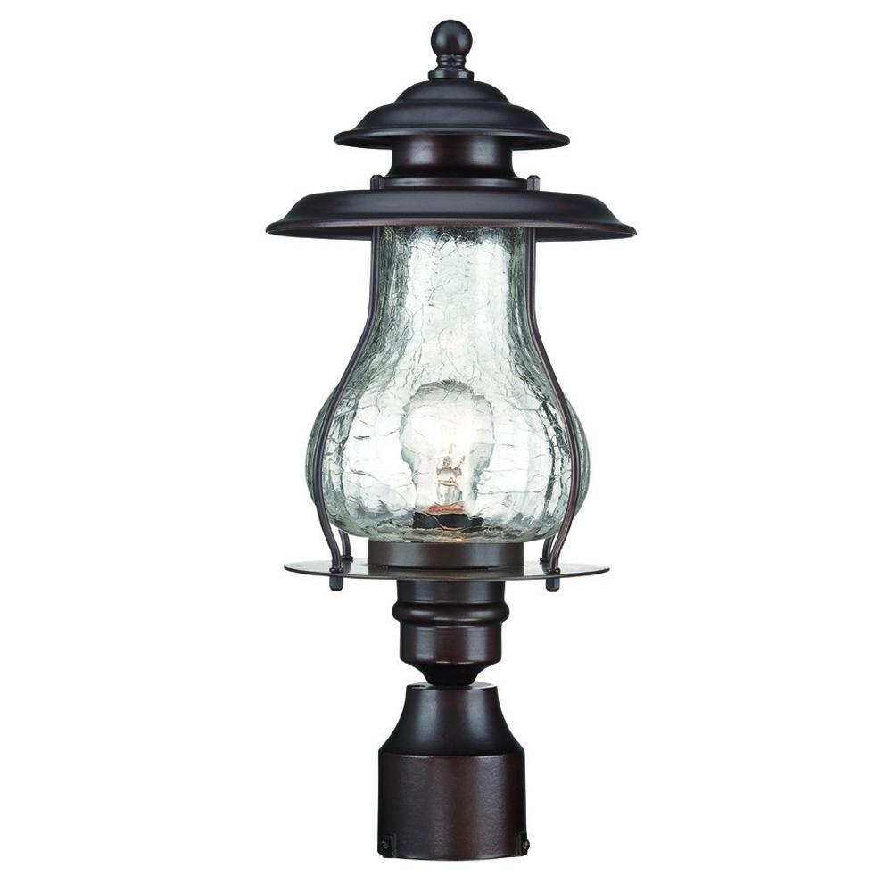 Blue Ridge Collection Post-Mount 1-Light Outdoor Architectural Bronze Light Fixture