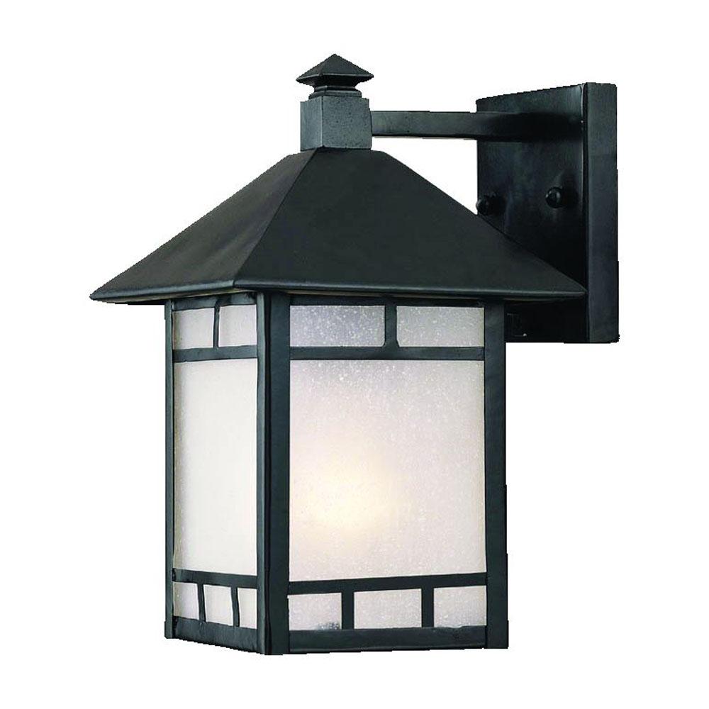 Artisan Collection Wall-Mount 1-Light Outdoor Matte Black Light Fixture