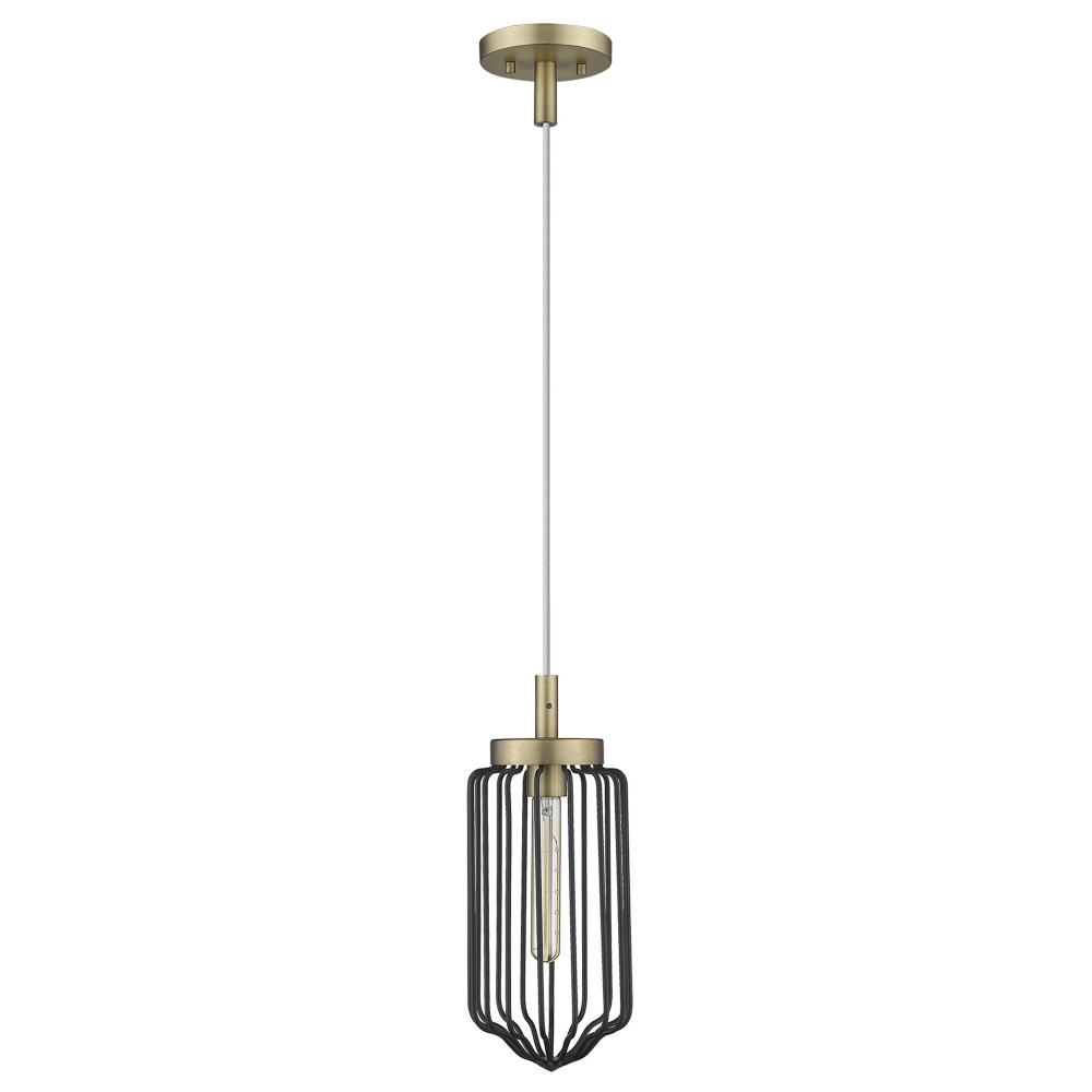 Reece 1-Light Aged Brass Mini-Pendant