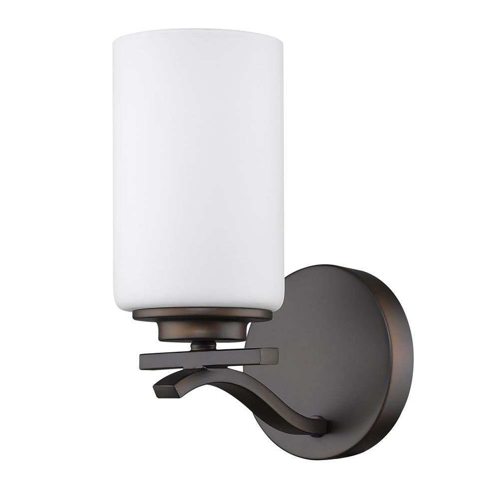 Poydras Indoor 1-Light Sconce W/Glass Shade In Oil Rubbed Bronze