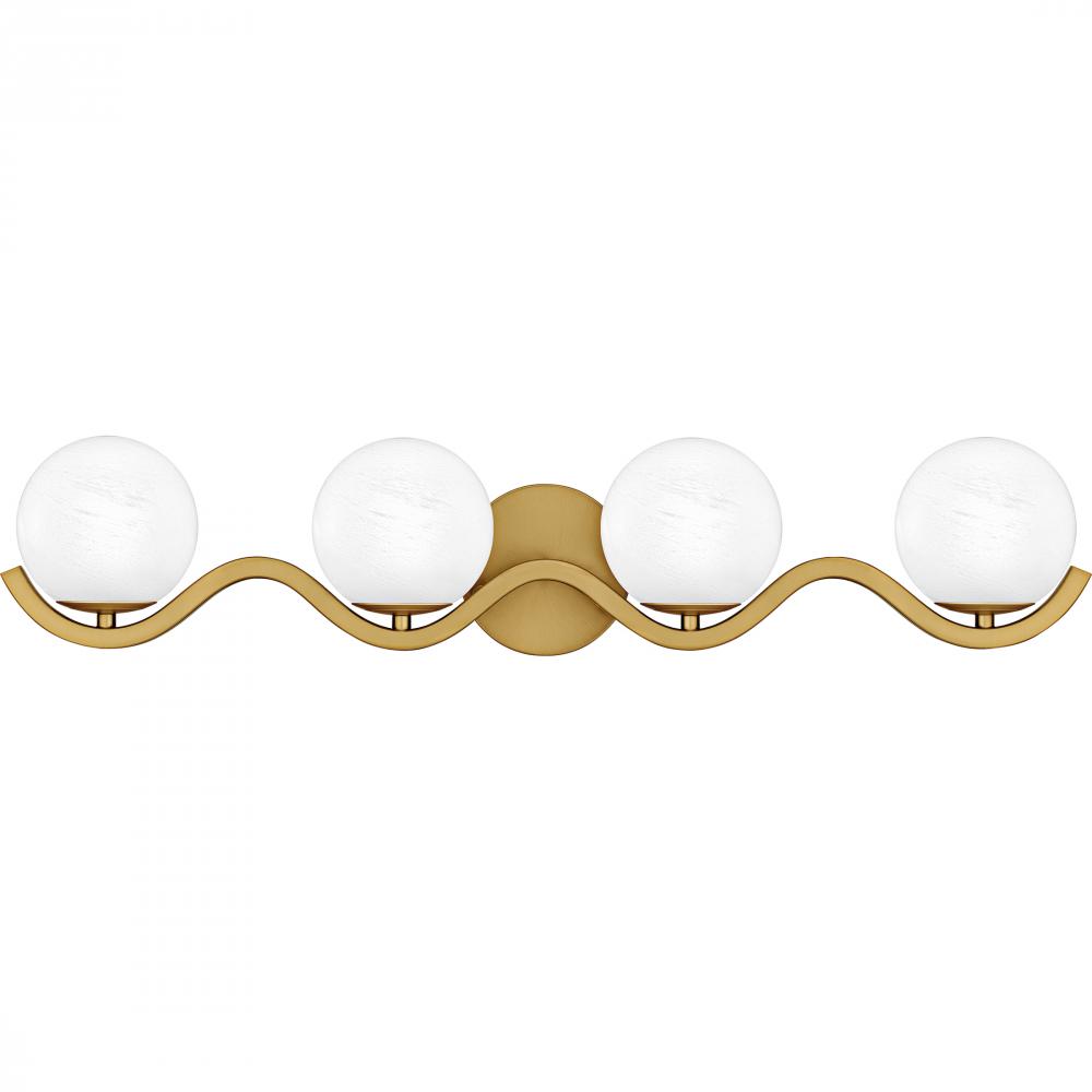 Spherical 4-Light Aged Brass Bath Light