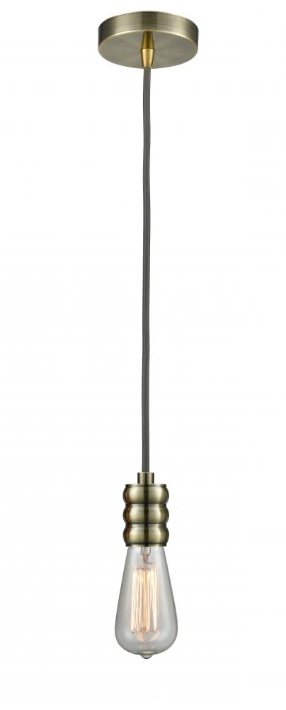 Gatsby - 1 Light - 2 inch - Antique Brass - Cord hung - Mini Pendant