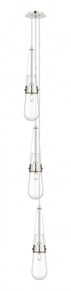 Milan - 3 Light - 6 inch - Polished Nickel - Multi Pendant