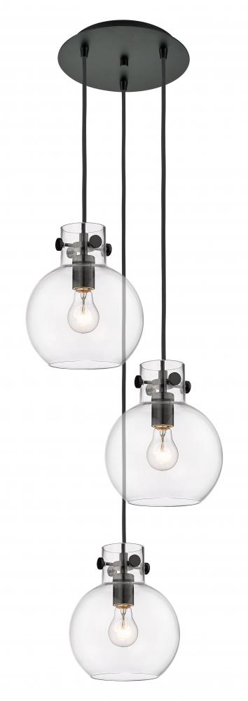 Newton Sphere - 3 Light - 16 inch - Matte Black - Multi Pendant