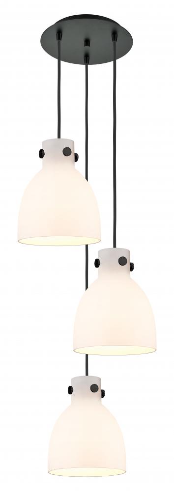 Newton Bell - 3 Light - 16 inch - Matte Black - Multi Pendant