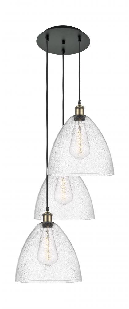 Bristol - 3 Light - 19 inch - Black Antique Brass - Cord Hung - Multi Pendant