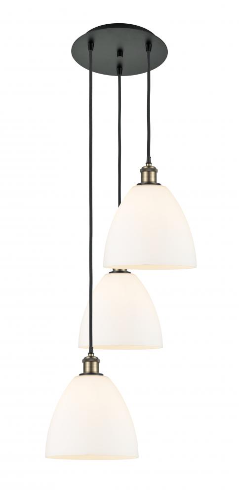 Bristol - 3 Light - 16 inch - Black Antique Brass - Cord Hung - Multi Pendant