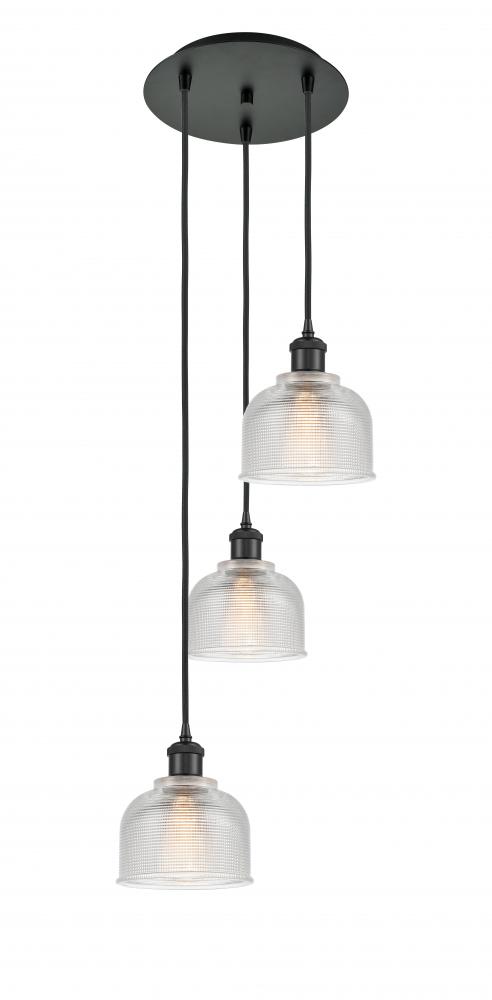 Dayton - 3 Light - 12 inch - Matte Black - Cord Hung - Multi Pendant