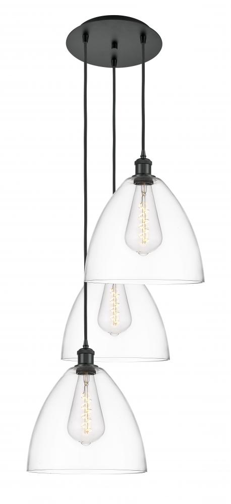 Bristol - 3 Light - 19 inch - Matte Black - Cord Hung - Multi Pendant