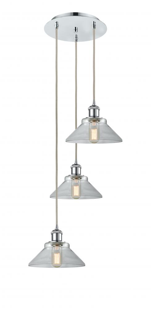 Orwell - 3 Light - 15 inch - Polished Chrome - Cord Hung - Multi Pendant