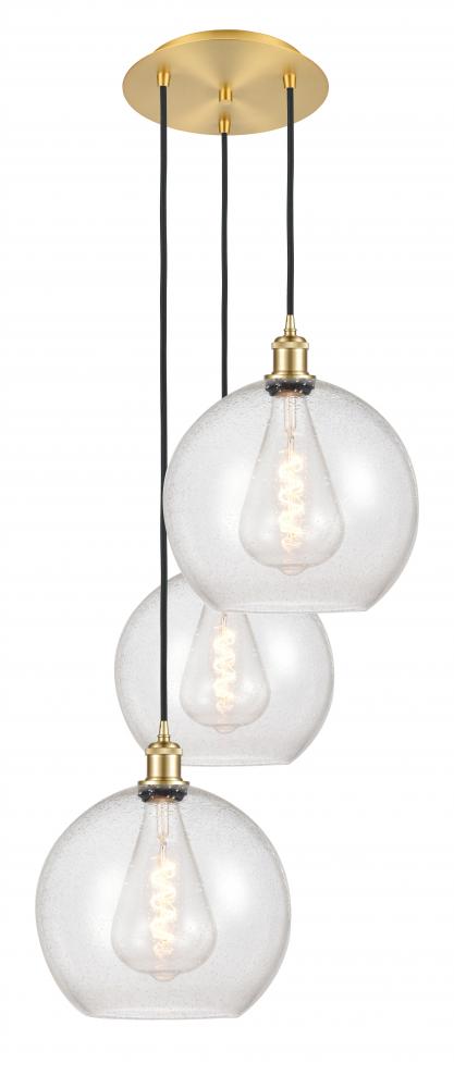 Athens - 3 Light - 18 inch - Satin Gold - Cord Hung - Multi Pendant