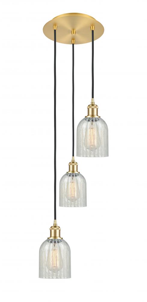 Caledonia - 3 Light - 12 inch - Satin Gold - Cord Hung - Multi Pendant