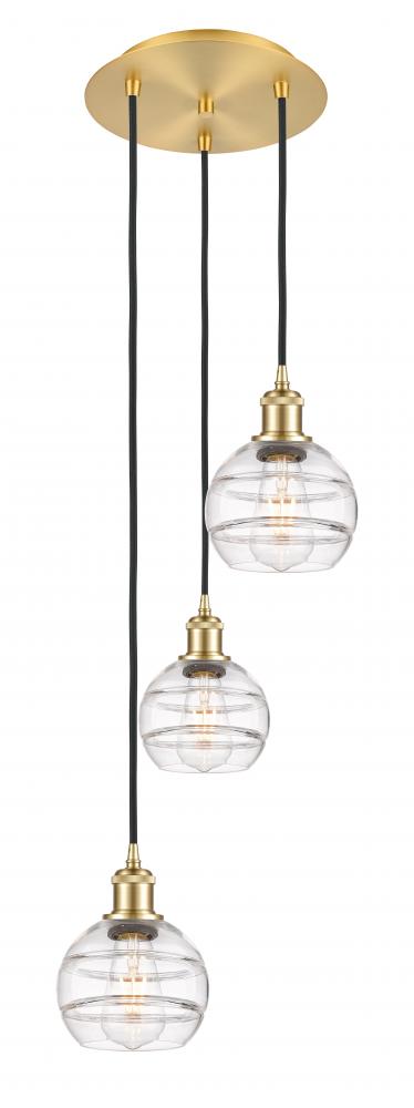 Rochester - 3 Light - 12 inch - Satin Gold - Cord hung - Multi Pendant